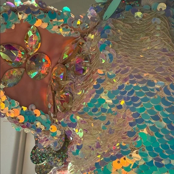 JACKALOPE LAND rave iridescent holographic sequin cat ear baseball cap OS